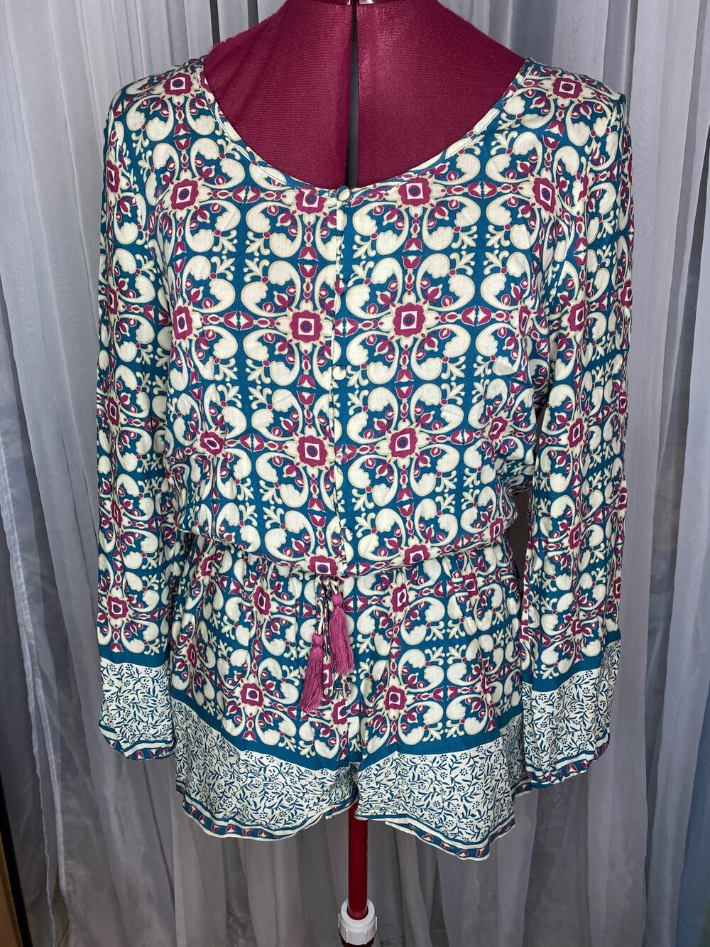Umgee Romper floral teal mauve